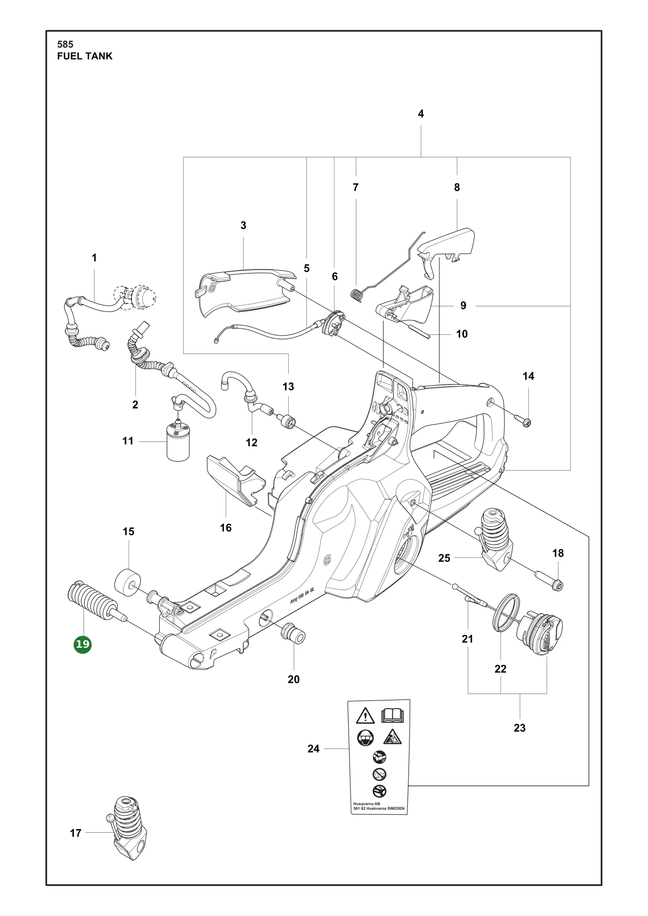 Vibrationsd&auml;mpfer f&uuml;r Husqvarna Motors&auml;gen...