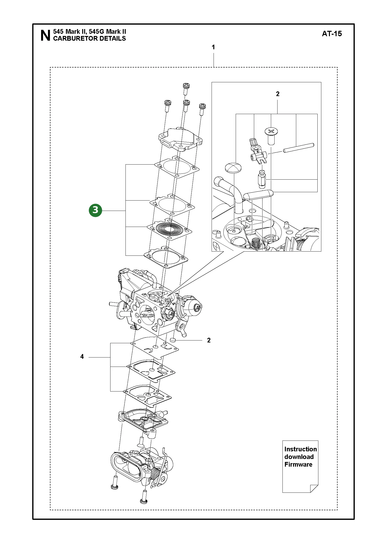Dichtungssatz f&uuml;r Husqvarna Motors&auml;gen 545 II,...