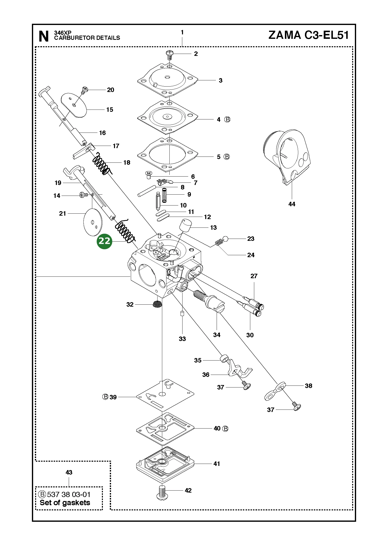 Feder f&uuml;r Husqvarna Motors&auml;gen 340, 345...