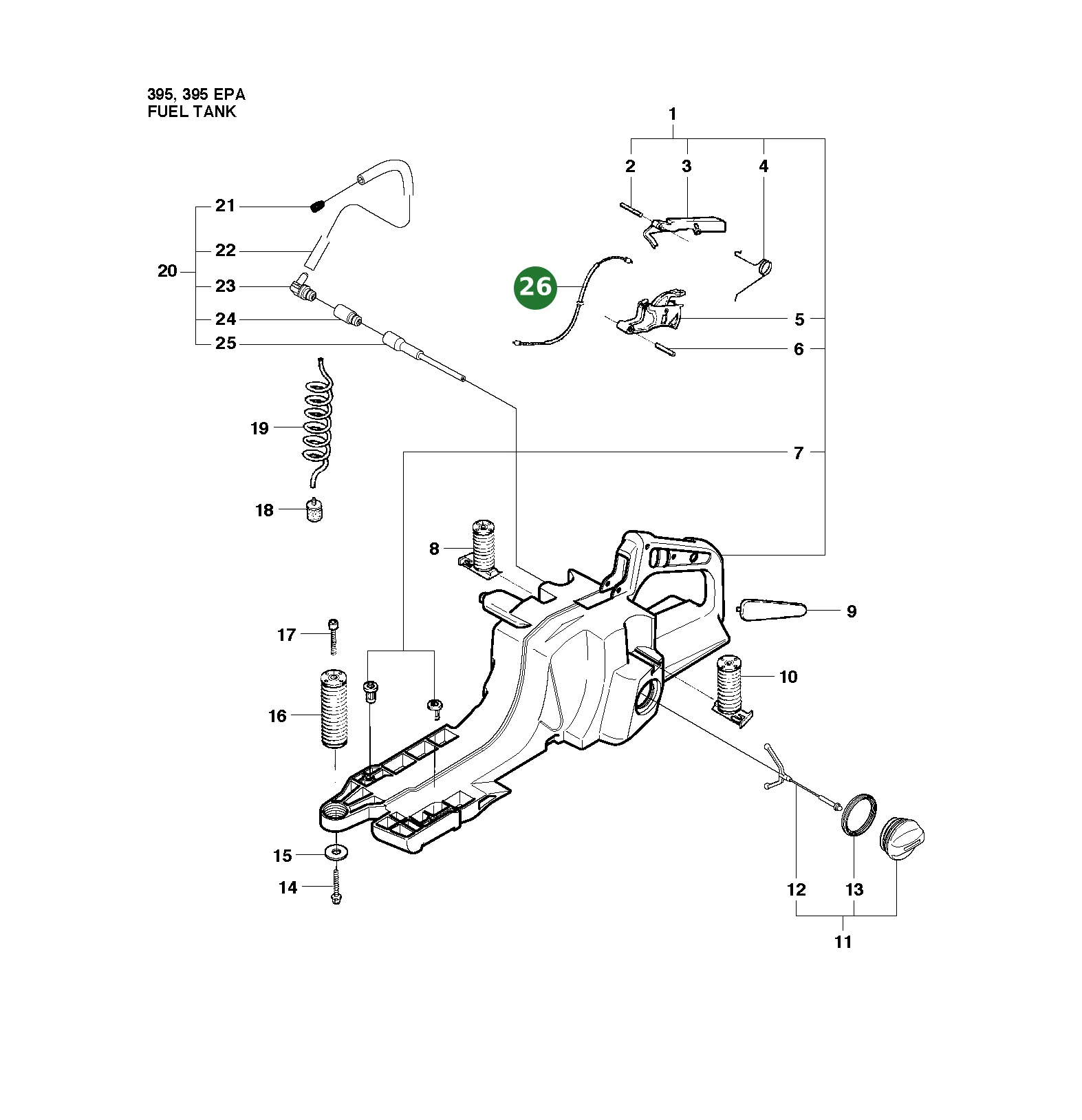 Kabel f&uuml;r Husqvarna Motors&auml;gen 395 XP, 395 XP...