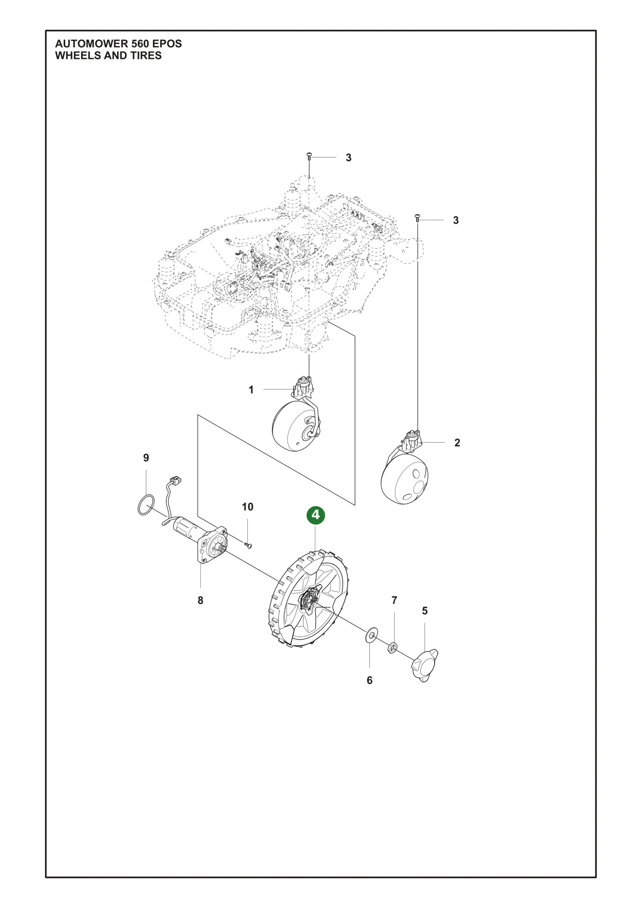 Rad Kit f&uuml;r Husqvarna Automower 560 EPOS, 580 EPOS,...