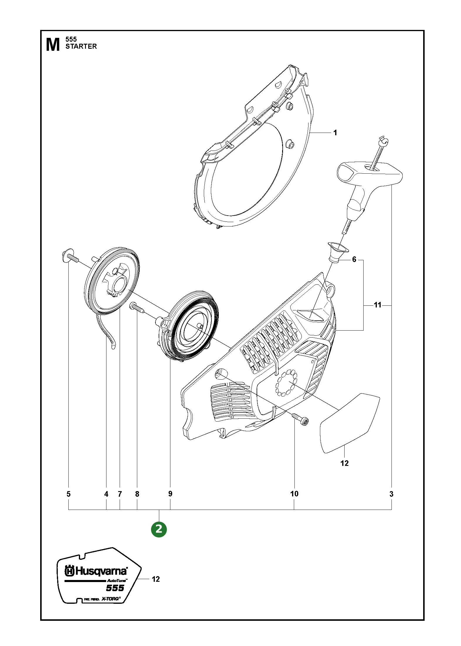 Startvorrichtung Kpl. f&uuml;r Husqvarna Motors&auml;gen...