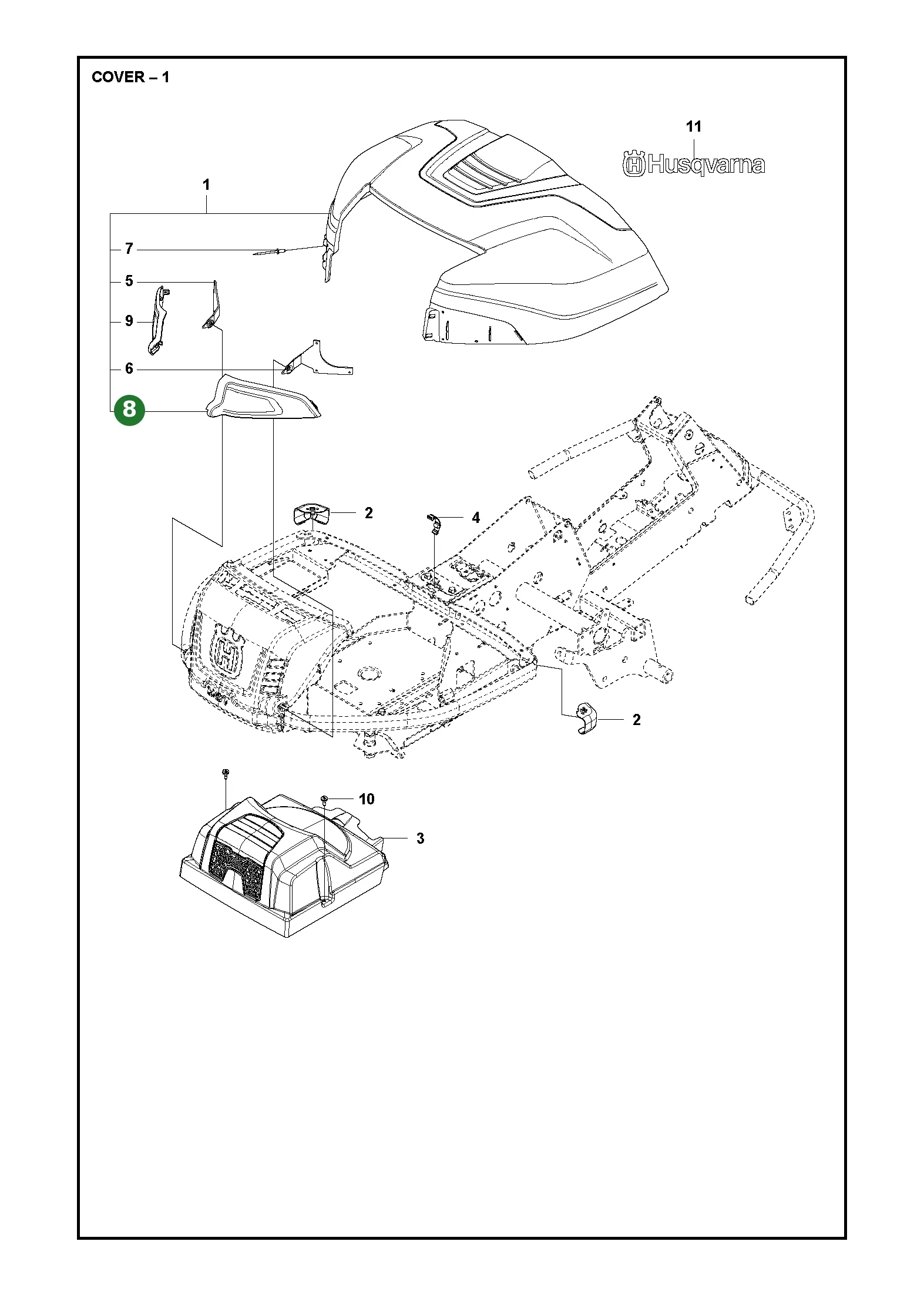 Abdeckung f&uuml;r Husqvarna Aufsitzrasenm&auml;her