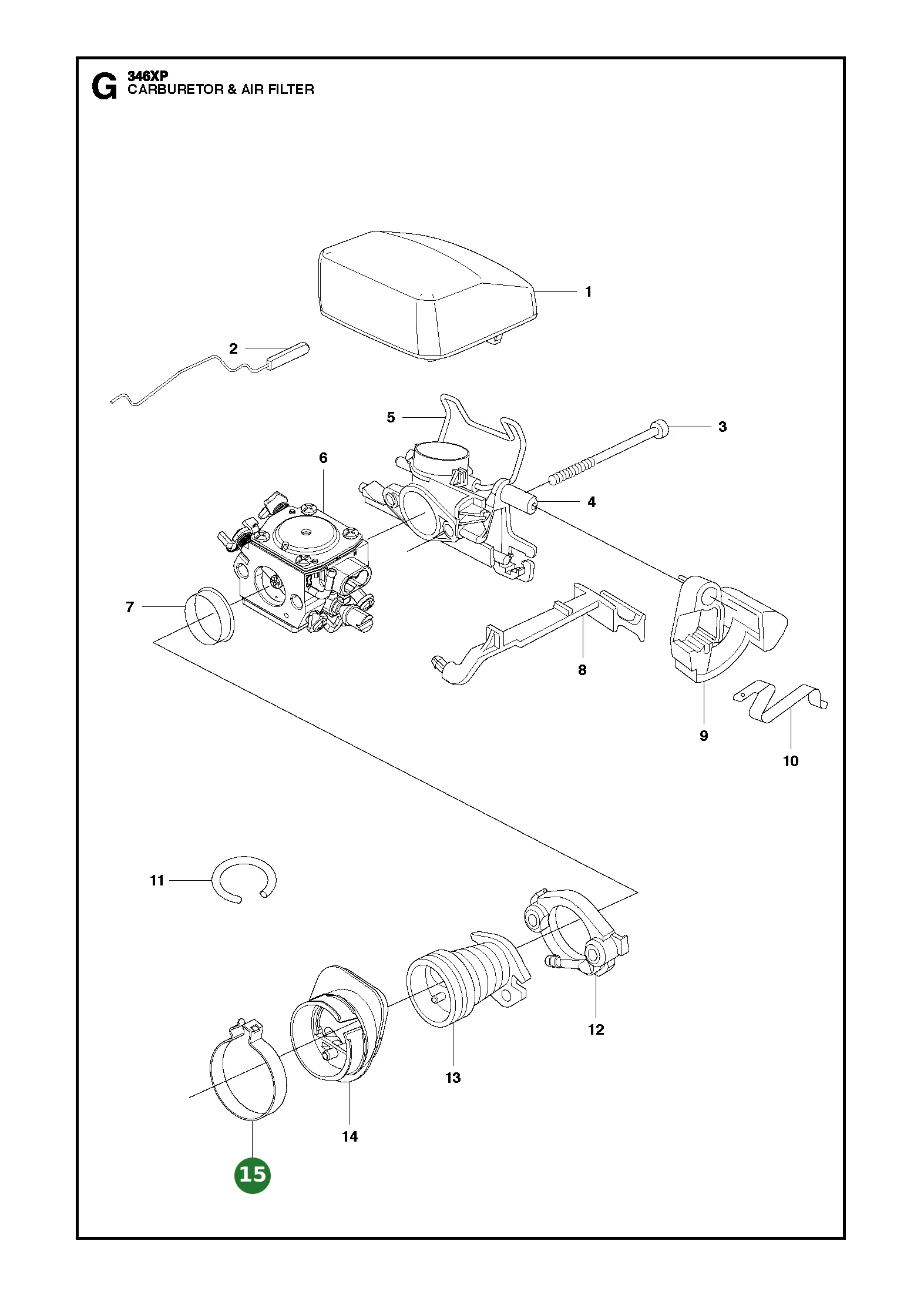 Klammer f&uuml;r Husqvarna Motors&auml;gen 340, 345...