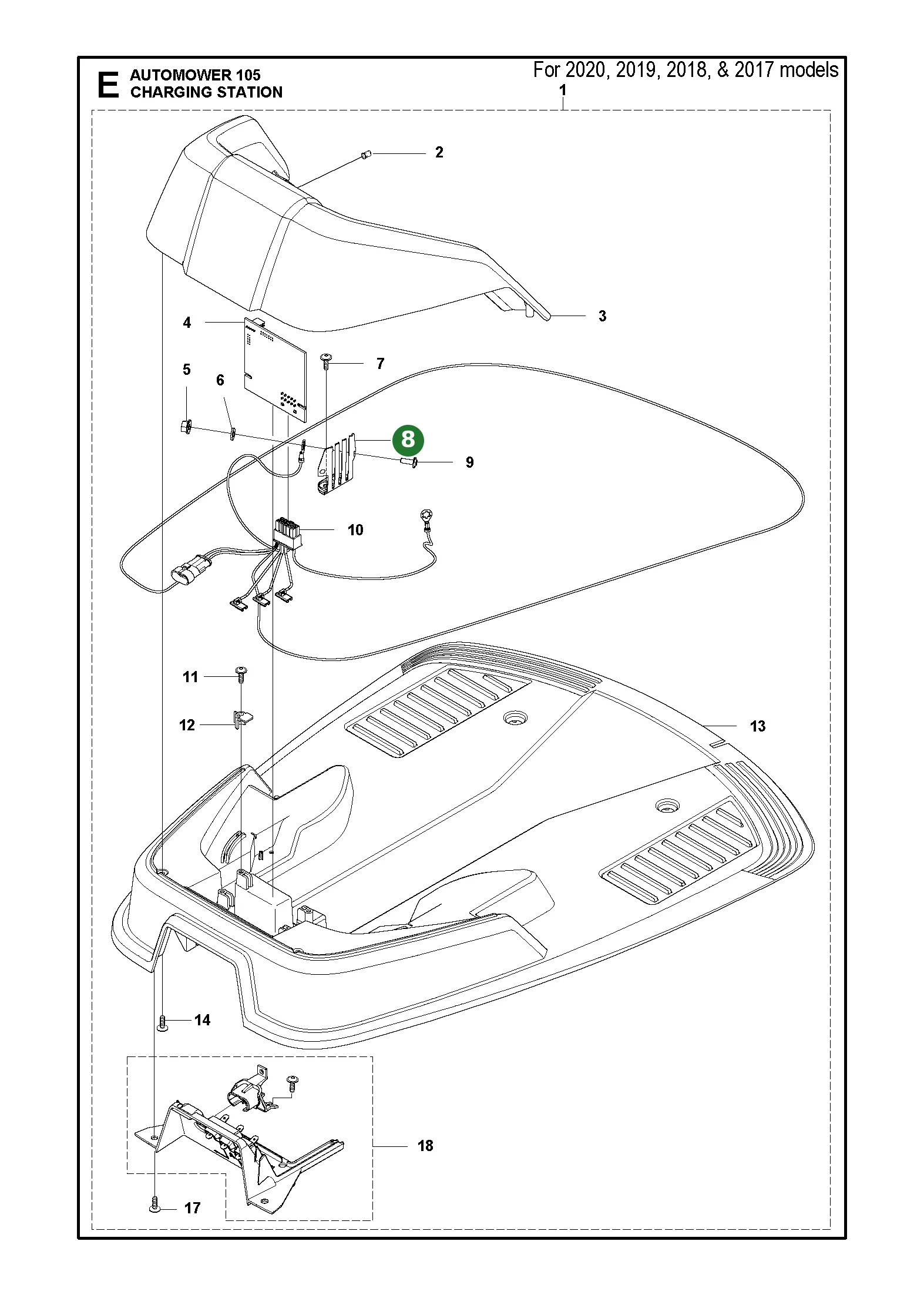 Husqvarna Ladekontakt Ladestation f&uuml;r Automower 305...