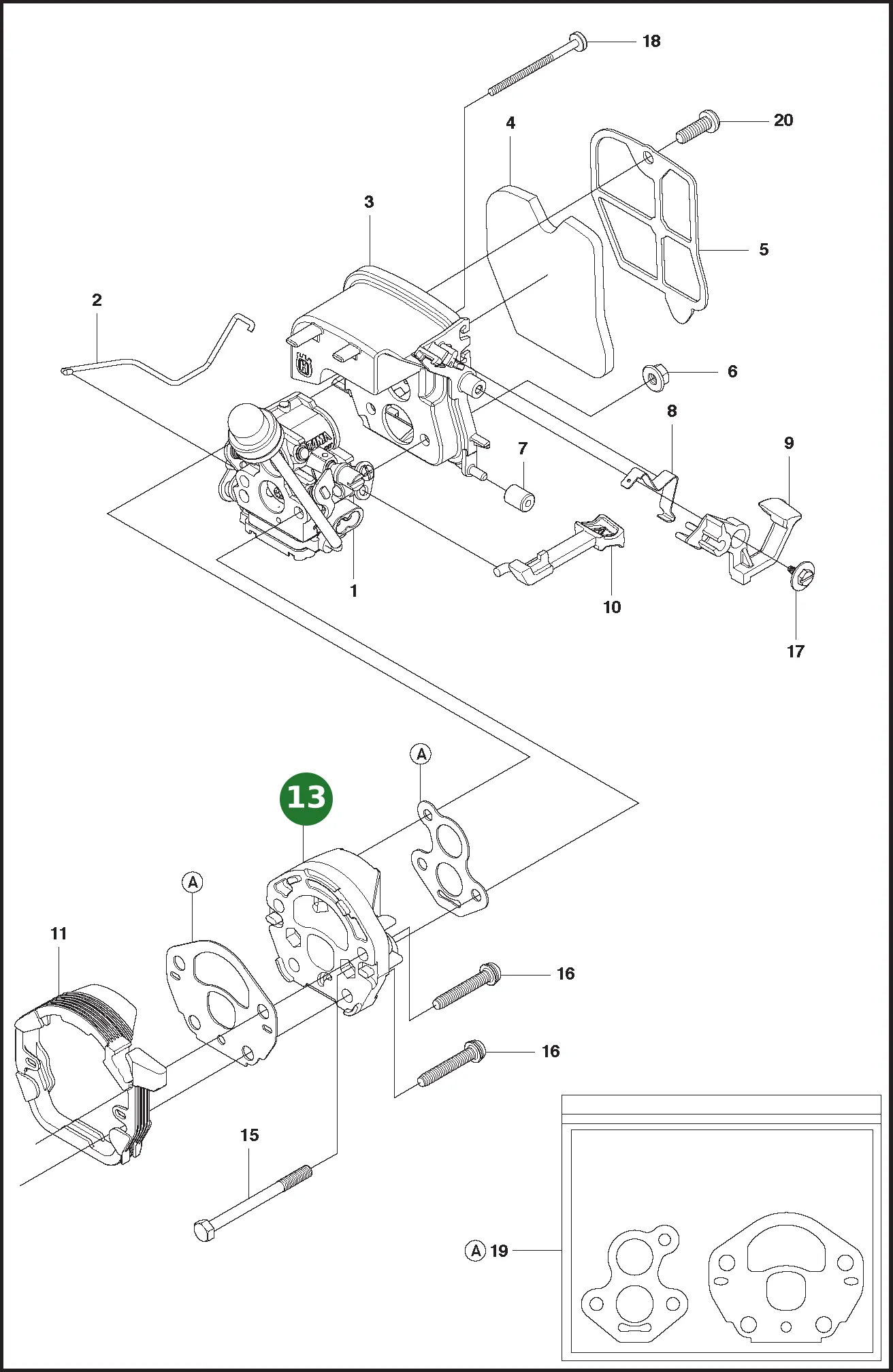 Ansaugrohr f&uuml;r Husqvarna Motors&auml;gen