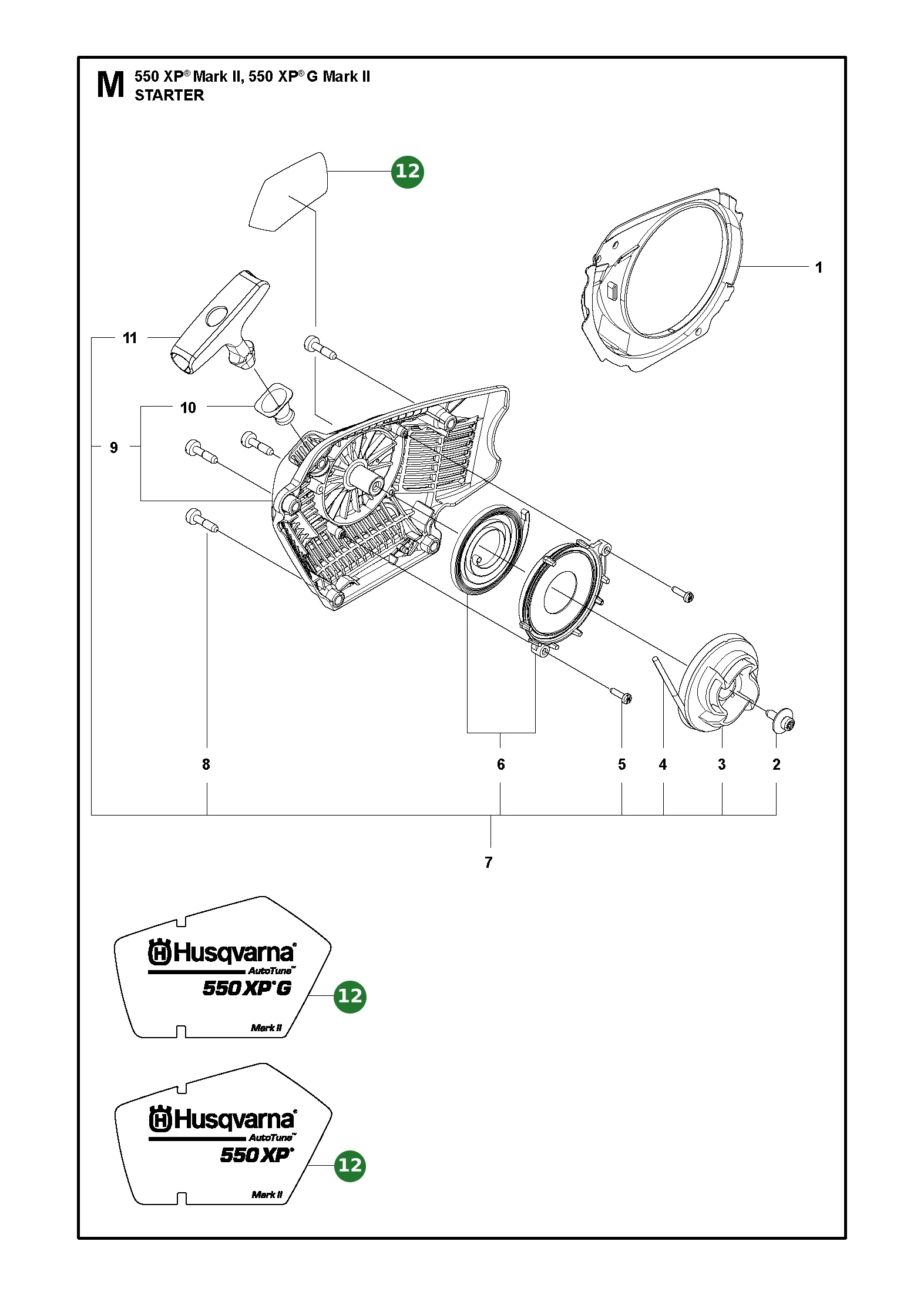 Etikett f&uuml;r Husqvarna Motors&auml;gen 550 XP G II,...
