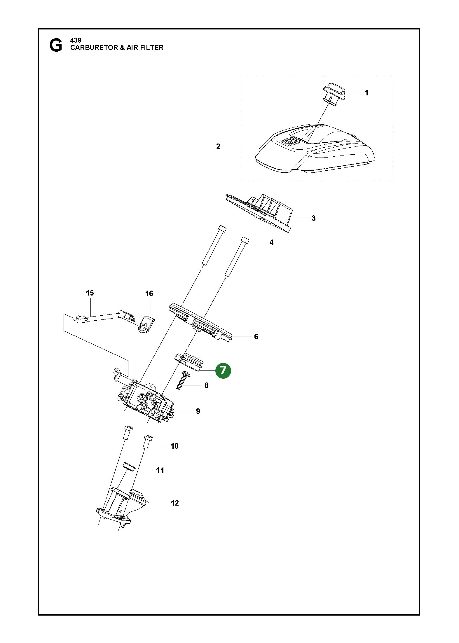 Dichtung f&uuml;r Husqvarna Motors&auml;gen 439, T435