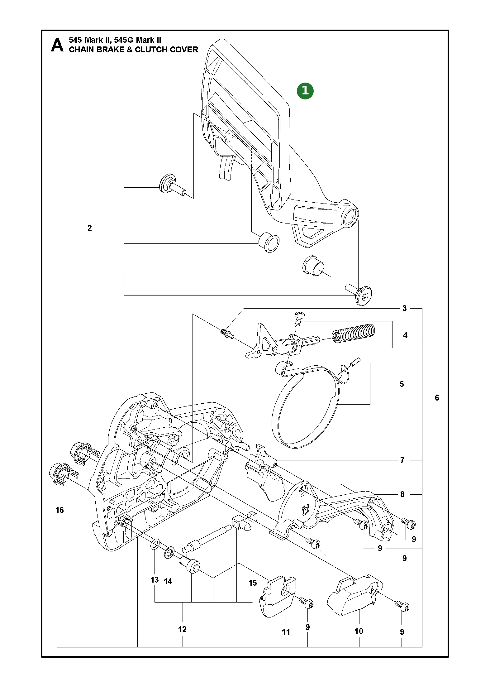 Handschutz f&uuml;r Husqvarna Motors&auml;gen 545 II,...