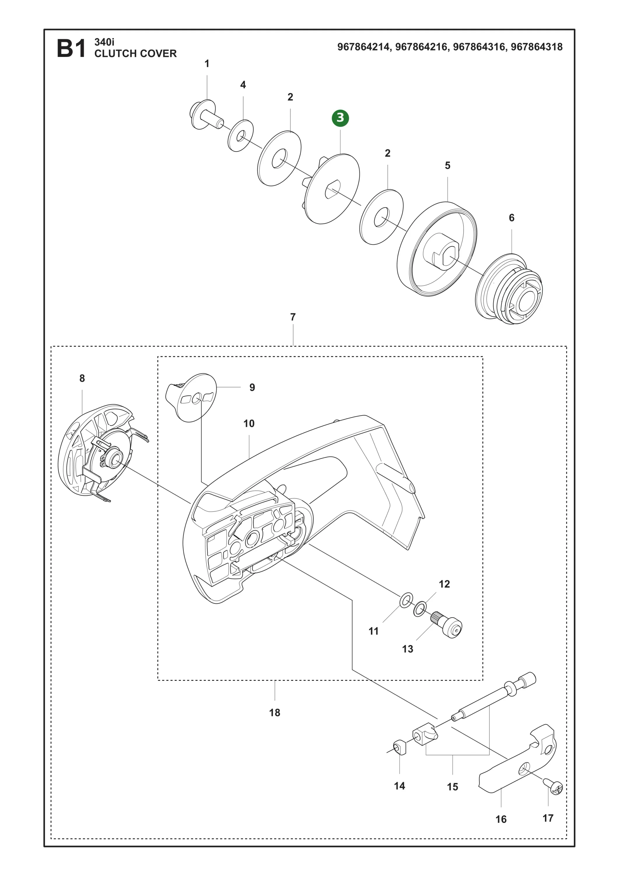 Kettenrad f&uuml;r Husqvarna Motors&auml;gen 436Li, 330i,...