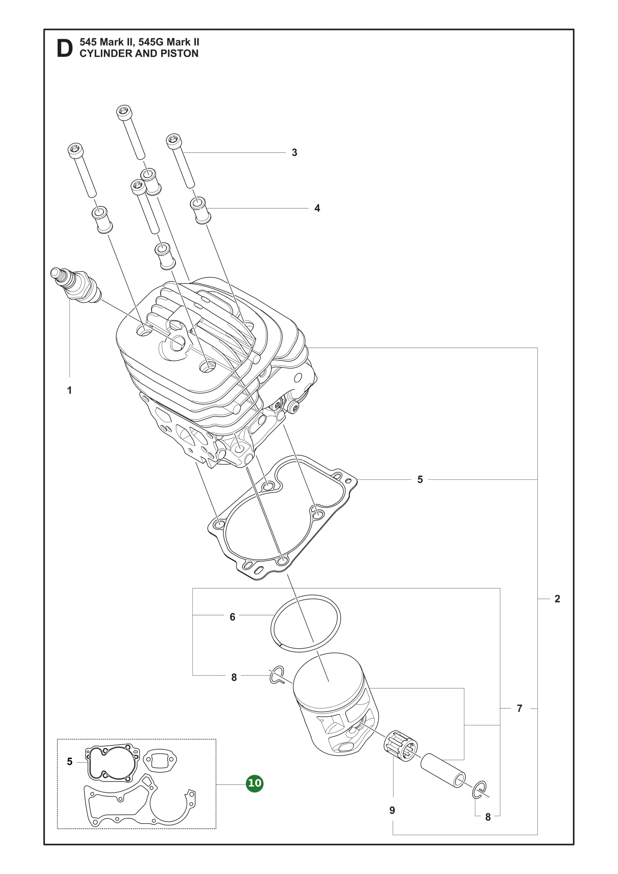 Dichtungssatz f&uuml;r Husqvarna Motors&auml;gen 545 II,...